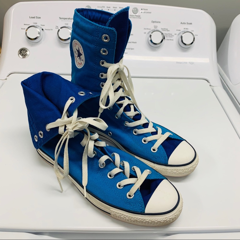 Blue Mid-Calf Converse All Stars